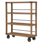 Manhattan Wood & Iron Shelving Unit on Wheels